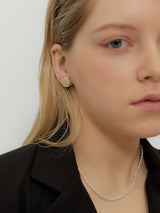 2021 Pantone Stratum daily round earring (YG) (6641895473270)