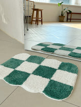 Curvy checkerboard mini rug - Green