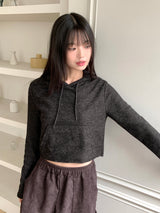 ホルテナッピングVネックカラーリングクロップフーディTシャツ
