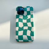 Checkerboard Green Iphone Hard case (6674345295990)