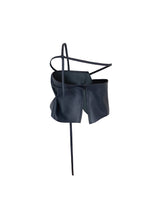 レザーツイストベスト/Leather Twist Vest _ Navy