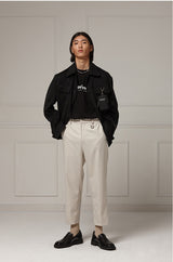 Suede wide pocket jacket - Black (4622119239798)