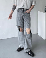 SI リブドジーンズ / SI ripped jeans (2 colors)
