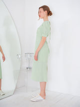 SHIRRING DETAIL MIDI ONEPIECE_GREEN (6580076642422)