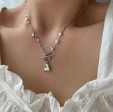 トグルバーハート2ウェイネックレス/ssgh toggle bar heart two-way necklace