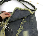 Tota Y2K Fringe Washed Denim Cross Bag