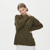 CASHLIKE ROUND NECK KNIT_KHAKI (6612838187126)
