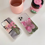 ピンクチューリップBアイフォンケース(ジェリーハード)/[jellhard case] pink tulip B