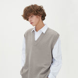 LAMBSWOOL V NECK KNIT VEST_MOCHA (6611351208054)