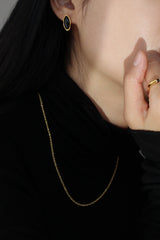 Oval onyx earrings