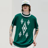 ナバジョパターンリンガーハーフニット / NAVAJO PATTERN RINGER HALF KNIT GREEN
