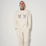 HAND SIGN SWEAT SHIRT CREAM (6614600384630)