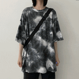 ベールタイダイプリンティングショートスリーブTシャツ / Veil tie die printing short-sleeved T-shirt