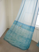 marine blue curtain