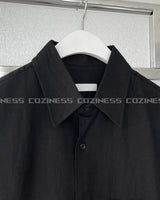 リネンショートスリーブボックスシャツ / ECT linen short-sleeved box shirt (4 colors)