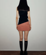 フロントポケットジップアップスカート / FRONT POCKET ZIP-UP SKIRT (BRICK ROSE)