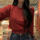 [BELLIDE MADE]Moment rag and raglan cropped knitwear