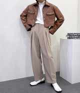 フレンチ レザー クロップジャケット / MO French Leather Cropped Jacket (2 colors)