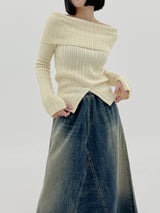 ビンテージデニムマクシスカート / Vintage Denim Maxi Skirt (Banding)