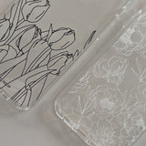 Lisianthus Drawing / jelly case iPhone Galaxy (6612301217910)