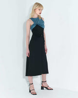 チェーンリンクレイヤードドレス / Chain Link Layered Dress _ Teal