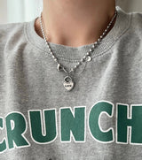 ラブハートロックボールドチェーンハンドメイドネックレス / jalo Love Heart Lock Bold Chain Handmade Necklace
