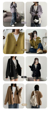 wad thick V-knit cardigan