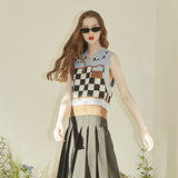 Gingham Knit Vest (6681257115766)
