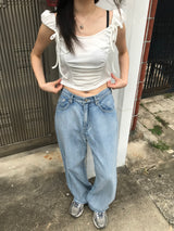 Wander brushed denim pants