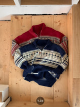 [2 colors] Nordic Raglan Half Zip-Up Knitwear