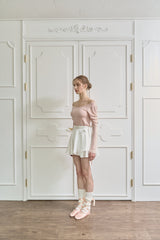 Nostalgia U neck T Shirt (&Off shoulder) - Misty Rose