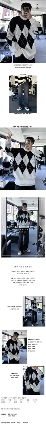 Never roil Overfit Argyle Knit