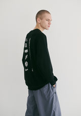 マルチロゴクルーネック / BSR2223FWPO074 MULTI LOGO CREWNECK BLACK