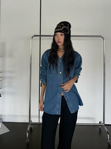Bold denim loose fit shirt