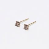 14K gold antique cognac diamond earring (6680480776310)