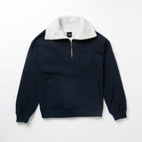 FLEECE COLLAR HALF ZIP CREW_navy (6640102834294)