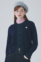 シグネチャーレイヤードウールカーディガン / Signature Layered Wool Cardigan [Navy]