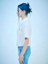 クロップショートスリーブコットンシャツ / CROP SHORT-SLEEVES COTTON SHIRTS(WH)
