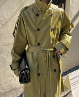 [自主製作] LUCAS leather trench coat 2 color (6678768746614)