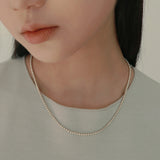 シルバーボールネックレス / silver ball necklace (yellow gold plated / platinum gold plated)