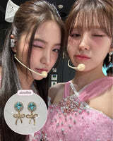 クッションスクエアアンドリボンピアス