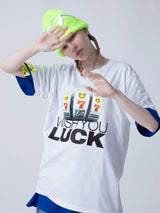 ウィッシュユーラックTシャツ/WISH YOU LUCK 1/2 T-SHIRT_WHITE