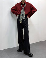 MO マーベルスカーフアイレットシャツ / MO Marvel Scarf Eyelet Shirt (3 colors)