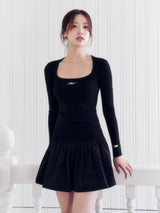 Deep Square Neck Top (BLACK)