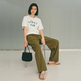 チェッカーボードバンディングパンツ/CHECKERBOARD BANDING PANTS_YELLOW BLACK