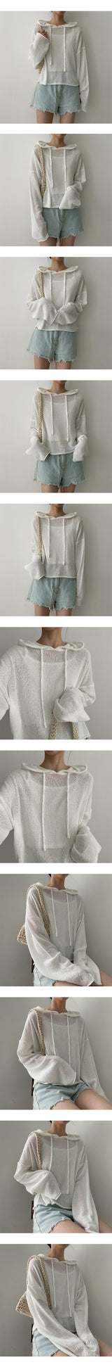ブックルボックスクロップドニットフーディー / Bookle Box Cropped Knitwear Hoodie