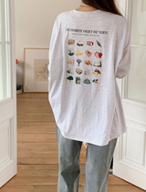 オブジェクトプリンティングオーバーフィット長袖Tシャツ
