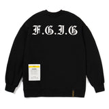 GOTHIC FEEL GOOD OVERSIZED HEAVY SWEAT CREWNECK BLUE GREY / BLACK (6626802630774)