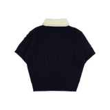 PREPPY COLLAR HALF KNIT
