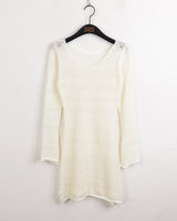 サディンクロシェパンチングロングニットワンピース / Sardine crochet punching long knit dress